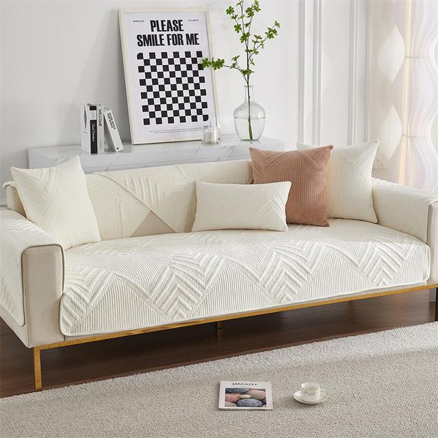 Thicken Plush Sofa Cover Solid Universal Sofa Mat Towel Anti -Slip Sectional Couch Cushion Slipcovers For Living Room Home Decor