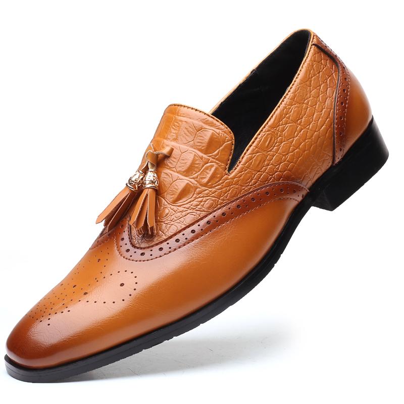Men's Shoes Vintage Pointed Toe Men's Dress Shoes Design Leather Oxfords Fashion Style Man Footwear 2024 New Arrival Big Size