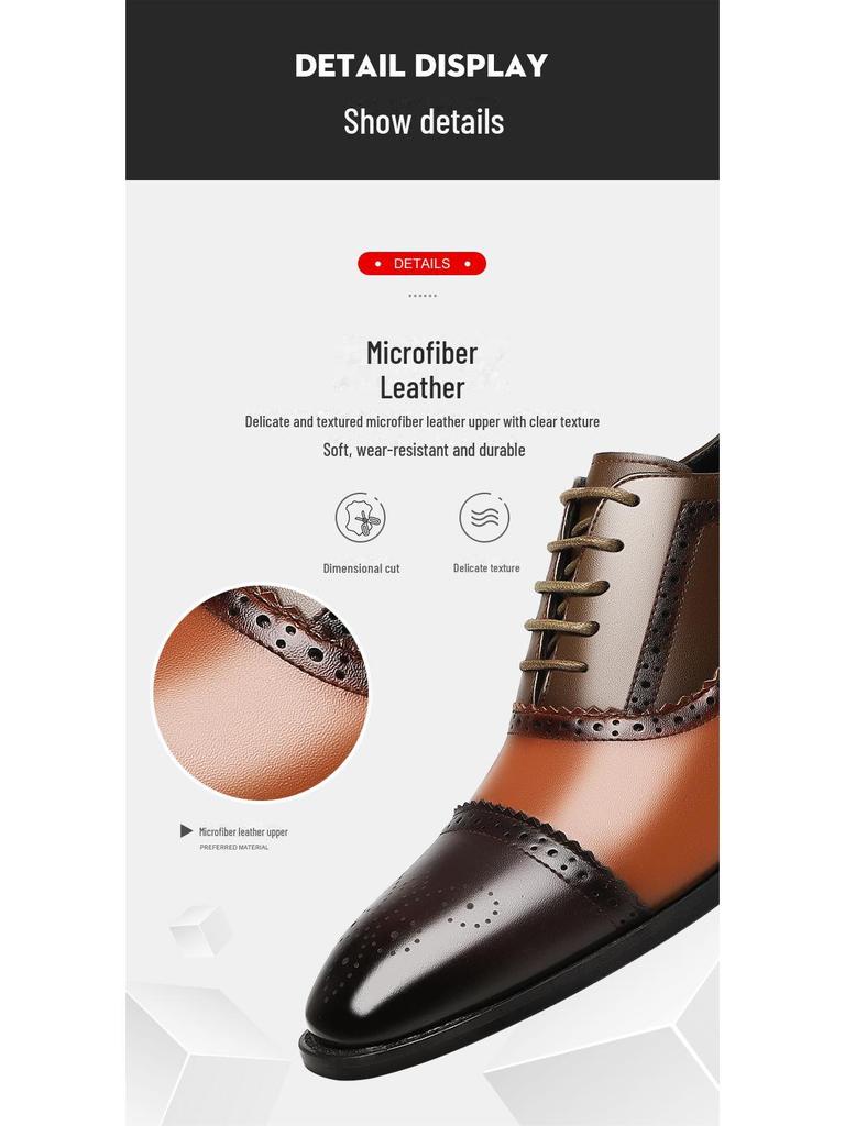 New Brogue Leather Men's Shoes - Stylish, Breathable, Versatile for Business and Weddings In Spring and Autumn