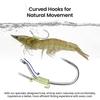 10pcs Shrimp Walker Luminous Baitholder Barbed and Perforated Carbon Steel Fishing Hooks For Carrying Live Shrimp Lures Hooks