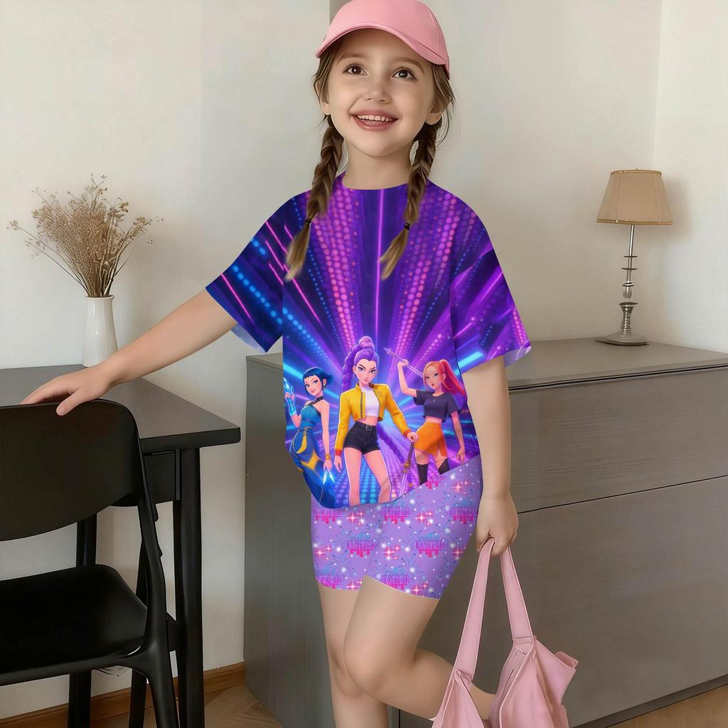 Infant Baby Girls Boys Loose Print T-shirt+Pants Print Outfits Set