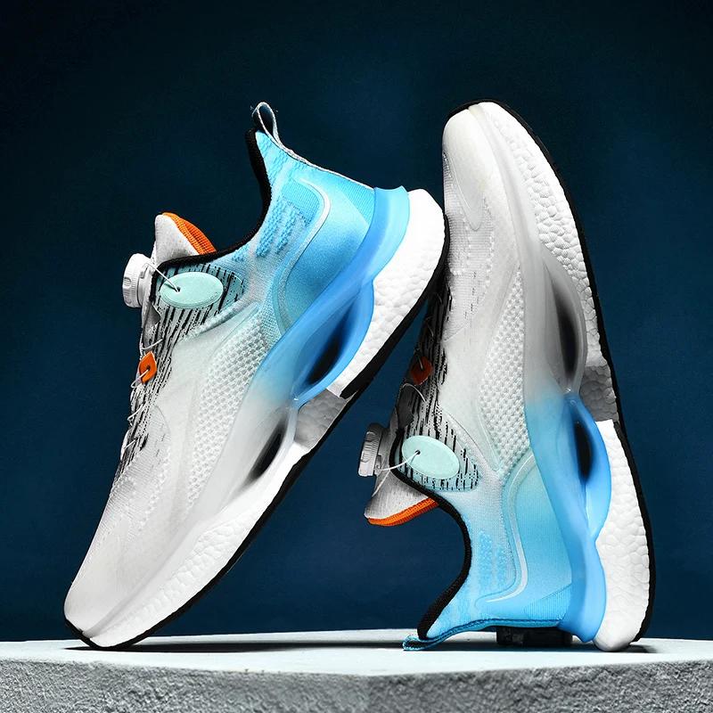 

Rotating Button Summer New Mesh Breathable Sports Shoes Youth Popcorn Men s Shoes Ultra Light Running Shoes 36