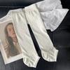 Breathable Vertical Stripes Leg Socks High Tube Women Daily Sock Casual Calf Socks