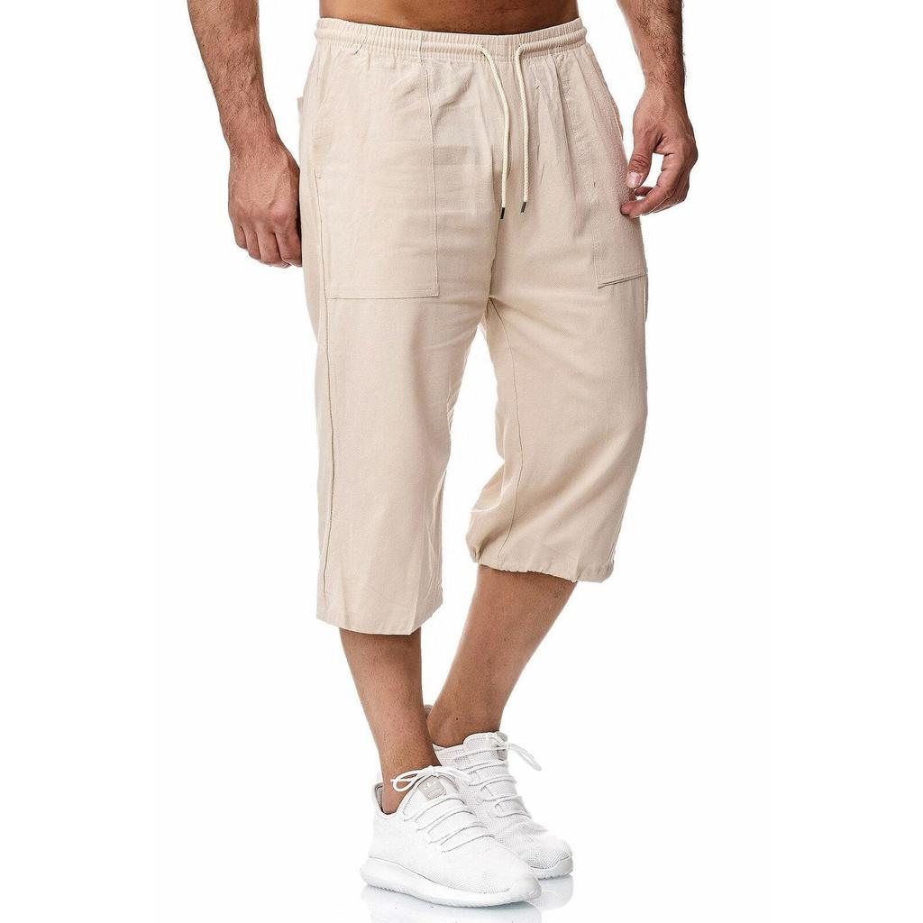 Herren Freizeit Baumwolle und Leinen Sporthose, 70% Freizeithose