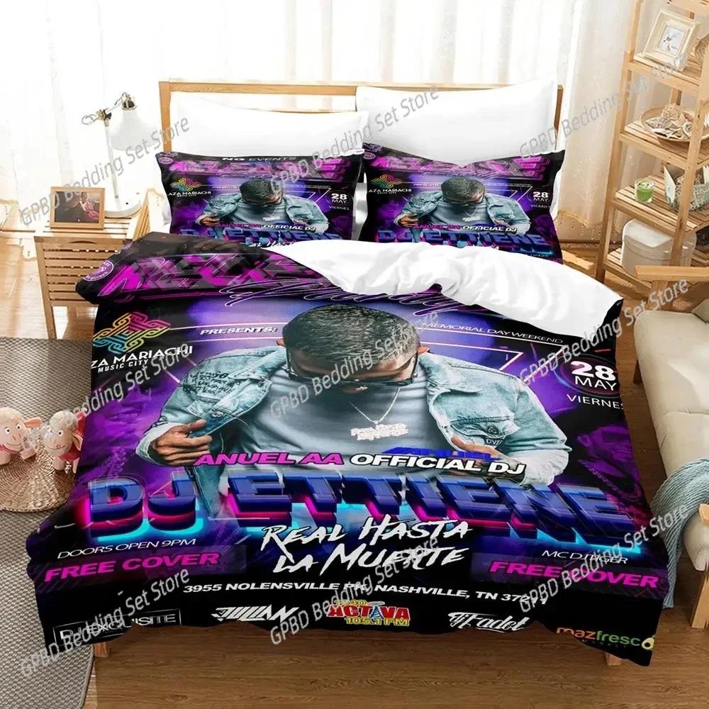 3D Print Anuel Aa Real Hasta La Bedding Set 3D Printed Suitable For Bedroom Duvet Cover Set With Pillowcases Kids Home Textile