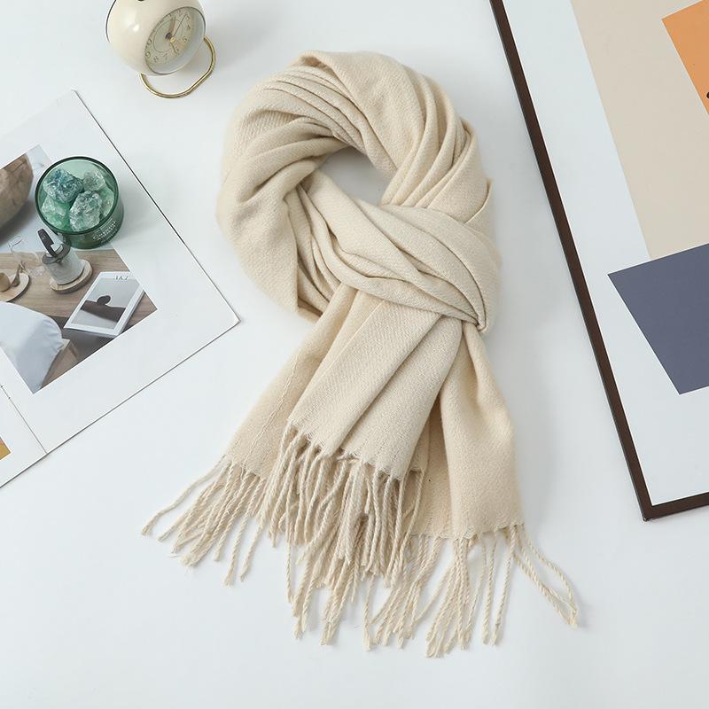 Women's Double-sided Wool Cashmere Scarf Shawl: New High-end Autumn/Winter 2026 Style
