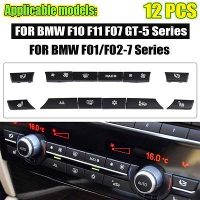 12/14pcs Dashboard Air Conditioner AC Button Heater Switch Cover For BMW 5 6 7 Series X5 X6 F10 F18 F06 F12 F01 F02 F15 F16