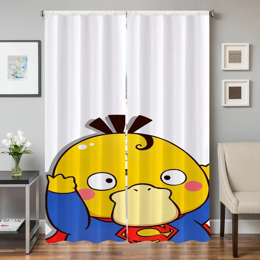 Heminredning Köksgardiner för Vardagsrum 2 Delar Mörkläggningsgardiner Dörrgardin P-psyduck Sovrumsdekoration Avskärmning