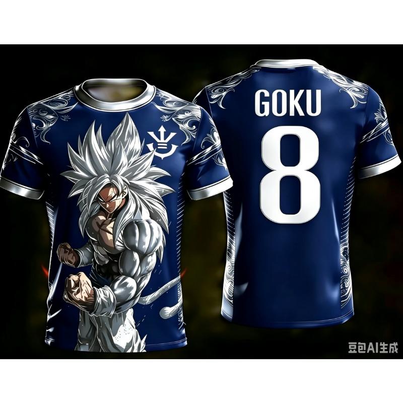 2026 Dragon Ball Official Print Goku 10# Football Training Jersey Adult Kid S-6XL 90cm Stylish Casual Tees