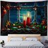 Christmas Santa Claus Workshop Tapestry Wall Hanging Festive Xmas Holiday Party Backdrop Decor for Bedroom Living Room