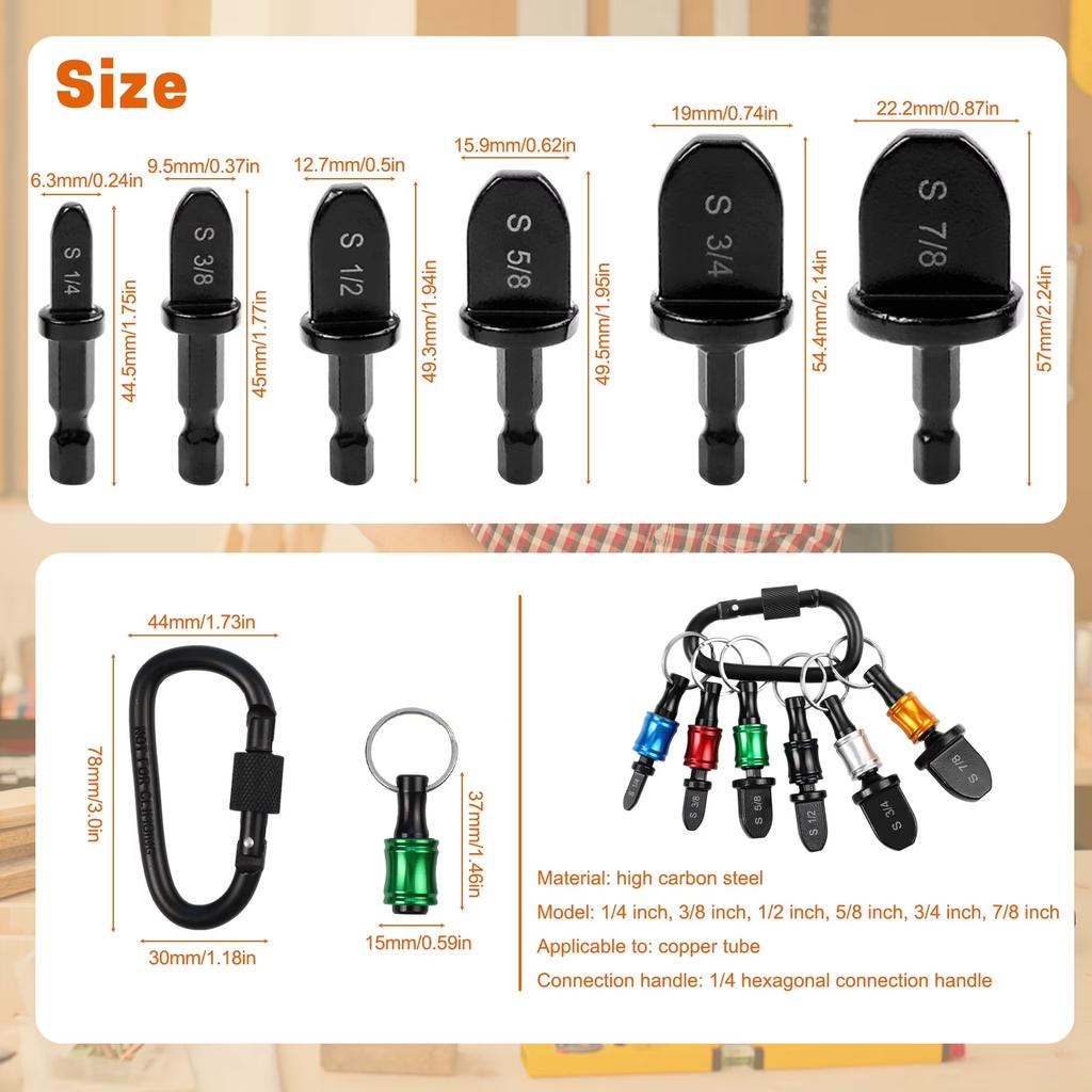 Handle Pipe Expander Tool Set with Keychain Extension Rod for Tube Expanding