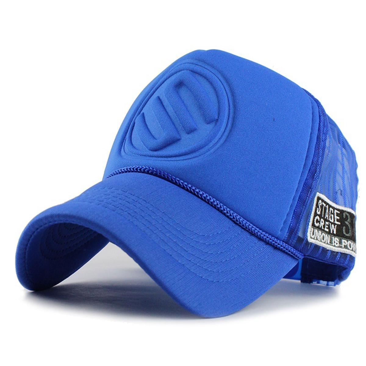 

Модная бейсболка с тиснением буквы S, мужская регулируемая сетчатая шляпа, летние дышащие сетчатые шляпы, кепки с защитой от ультрафиолета синий
