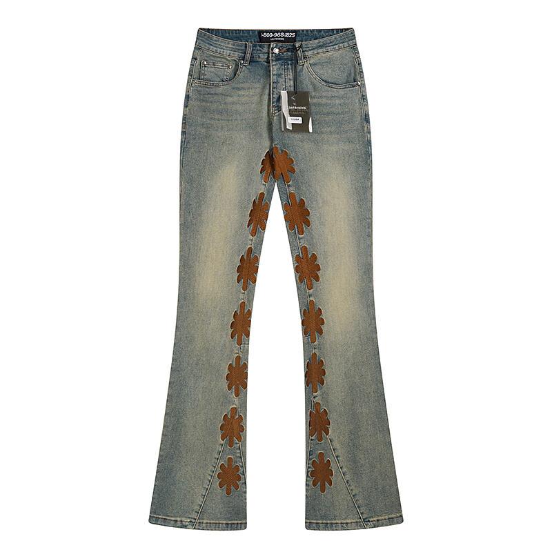 LOSTSHDWS Men's and Women's Spring and Autumn Flared Elastic Jeans Couple Jeans