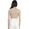 Yousheng Women Bottoming Tops Slim Fit Stacked Collar Long Sleeve Solid Color Pullover Shirt Elastic Jumper Daily Wear