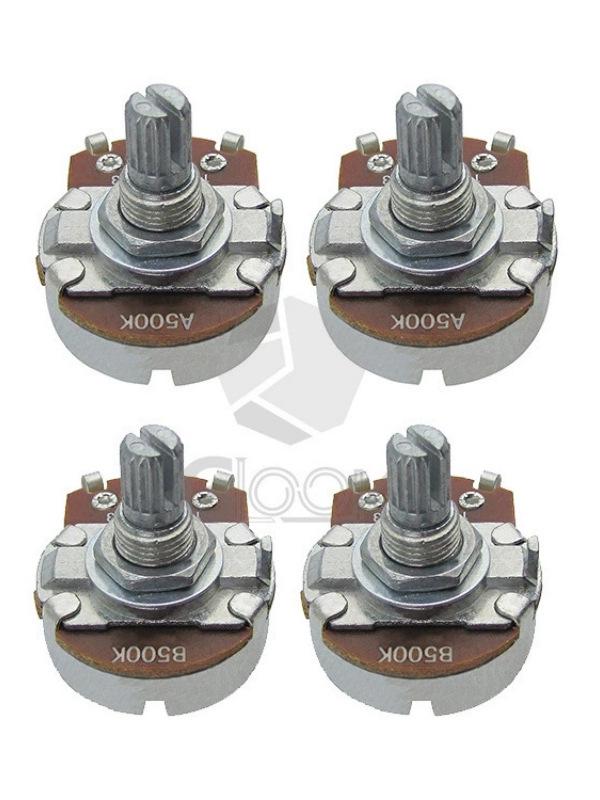 Electric Guitar Bass Tone & Volume Knob: B500K Copper, A500K Aluminum, A250K Shaft Parts
