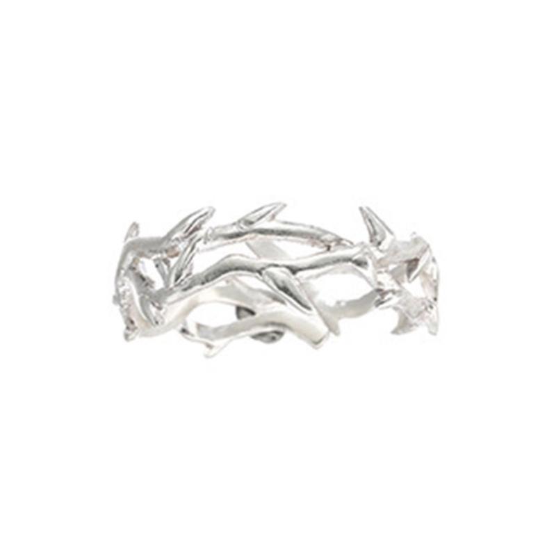 

Silver Thorn Branch Rings Women Adjustable Rings for Engagement Proposal Lucky Branch Hollow Finger Ring Jewelry Gifts 1
