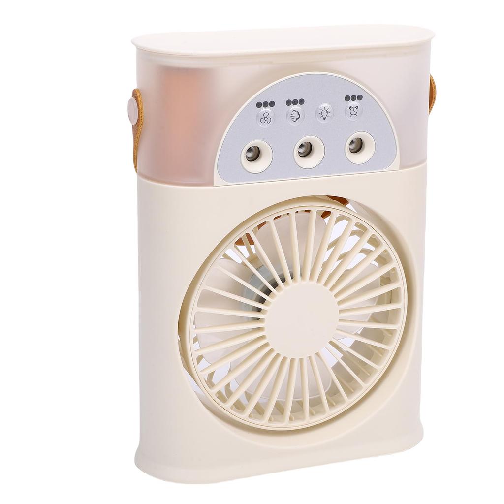 Desktop Cooling Fan USB 3 Holes 3 Speeds Quiet Portable Desktop Air Conditioner with Humidifier Night Light for Home