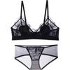 Coquette French Lace Wireless Bra Set, Summer Naked Feel Breathable Thin Cup Bust Minimizer Full Bust Women Lingerie Set