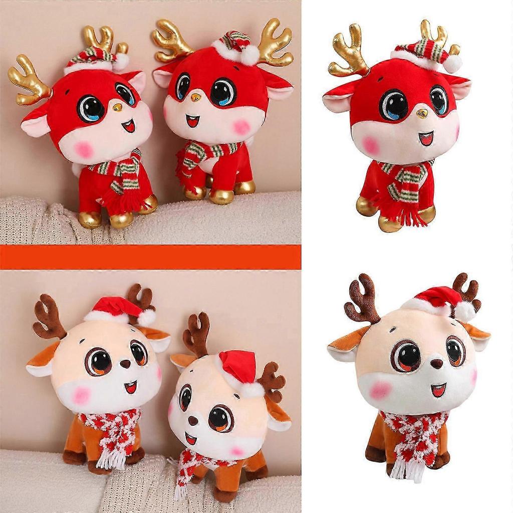 Reindeer Stuffed Animals Plush Toy,11.81inches Christmas Elk Plush Toy Cute Soft Plushie for Christmas Decorations