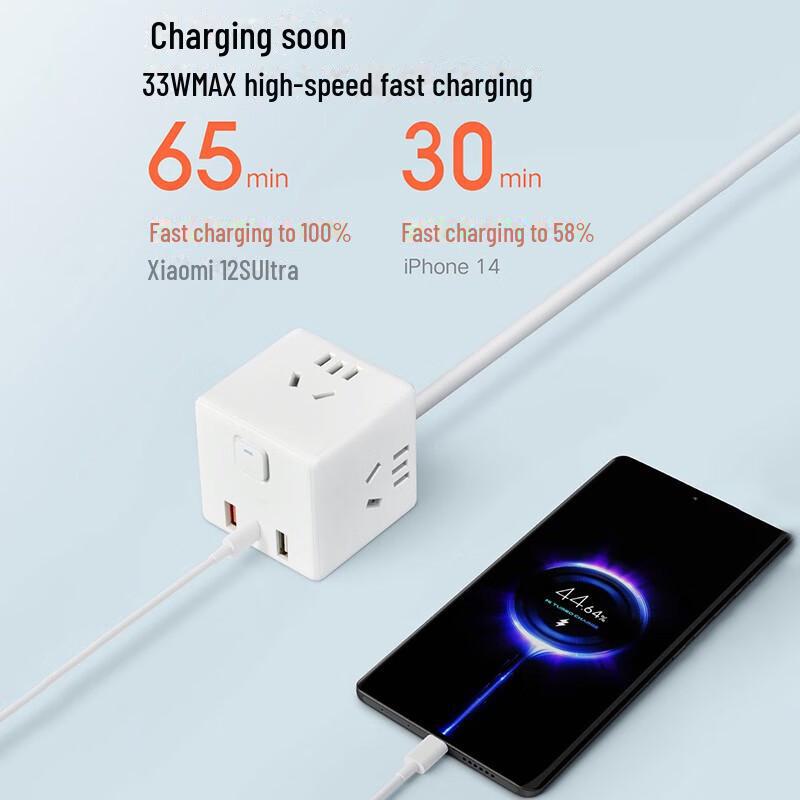Xiaomi Cube Converter Pro 33W Fast Charging Power Strip with 2A1C Outlets