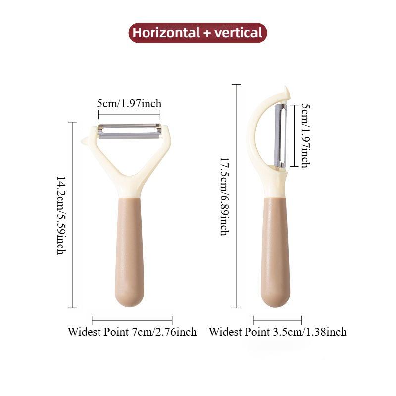 

2 шт. Бытовая овощечистка и фрукточистка, многофункциональная специальная кухонная овощечистка из нержавеющей стали, острый нож для чистки, скребок, овощечистка khaki suit【2pcs】