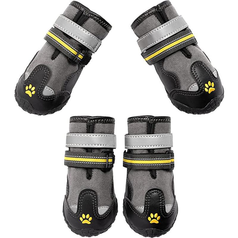 

Winter Warm Velvet Dog Shoes Thick Waterproof Outdoor Walk Dog Shoes Anti Slip Large Puppy Boot Snow Wear Resistant Pet Supplies Size 2 чёрный