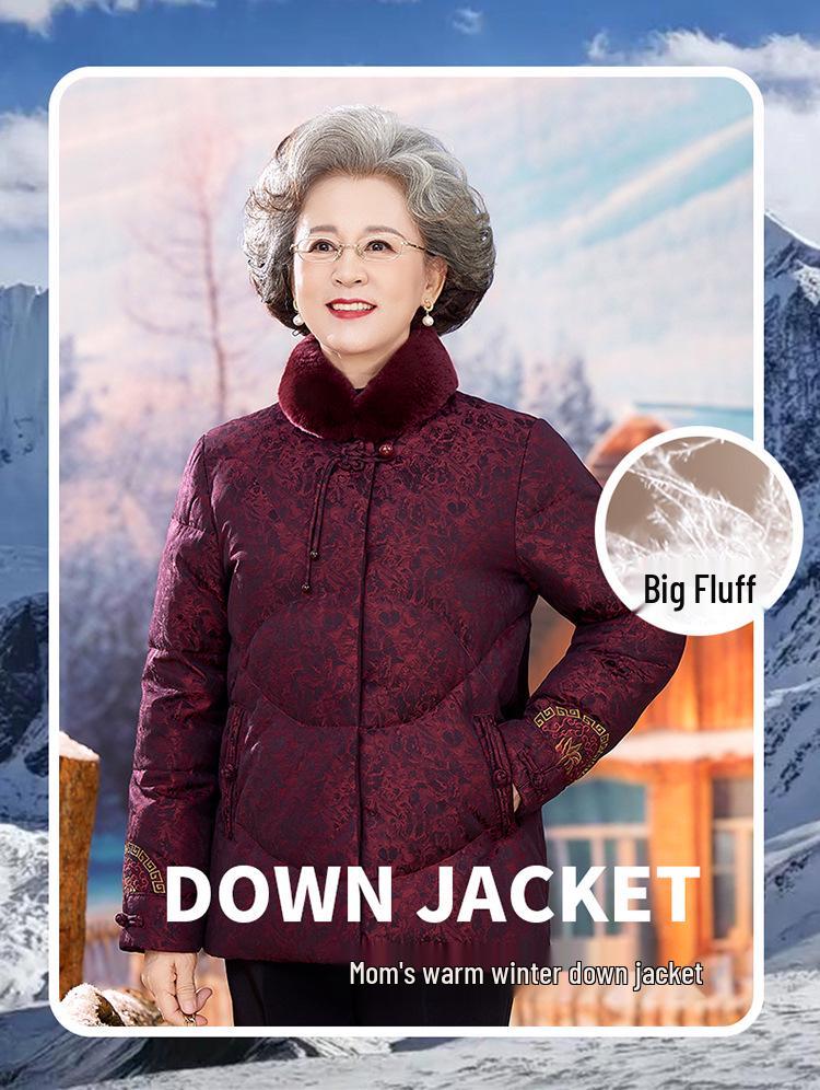 Damen Winter Daunenjacke mit Pelzkragen - Dick, Warm und Stilvoll für ältere Damen