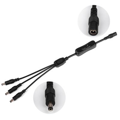 DC5.5x2.1mm 1 moteriška į 2/3/4/5/6 vyriškus įjungimo/išjungimo valdymo kabelis DC5521 Y skirstytuvo adapterio laidas saugos kamerai LED