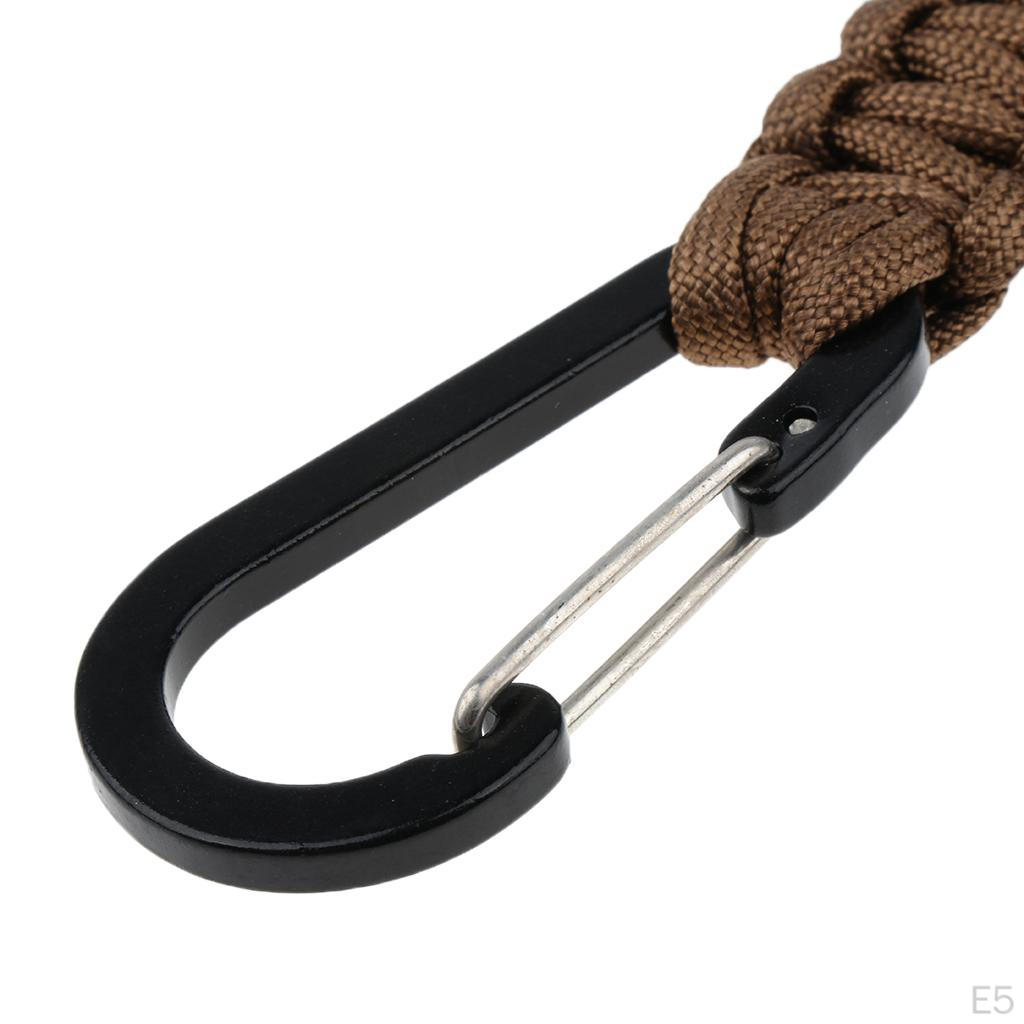 Carabiner Survival Keychain Lanyard Rope Aluminum Alloy Buckle for Hiking Fishing Outdoor