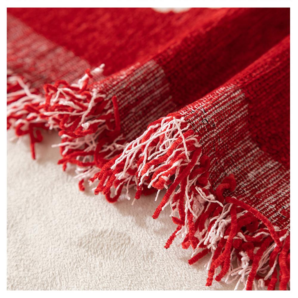 Рождественский чехол для дивана, одеяло из синели, украшение для дома и гостиной, чехол для дивана, одеяла для кровати, красные двухсторонние чехлы.