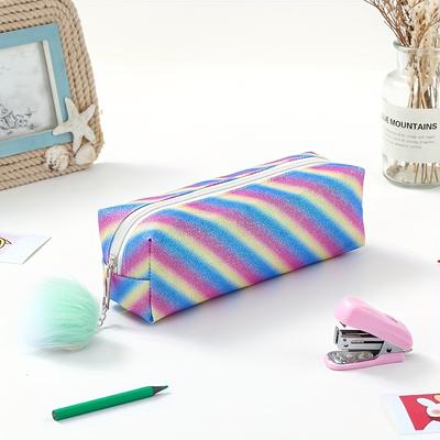 1 Stück Robuste Regenbogen-Glitzer Kosmetiktasche Tragbarer Reise Make-up Pinsel Organizer Ideal für Reisen