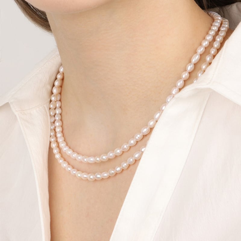 ozel Silver925 Bob Natural Pearl Necklace
