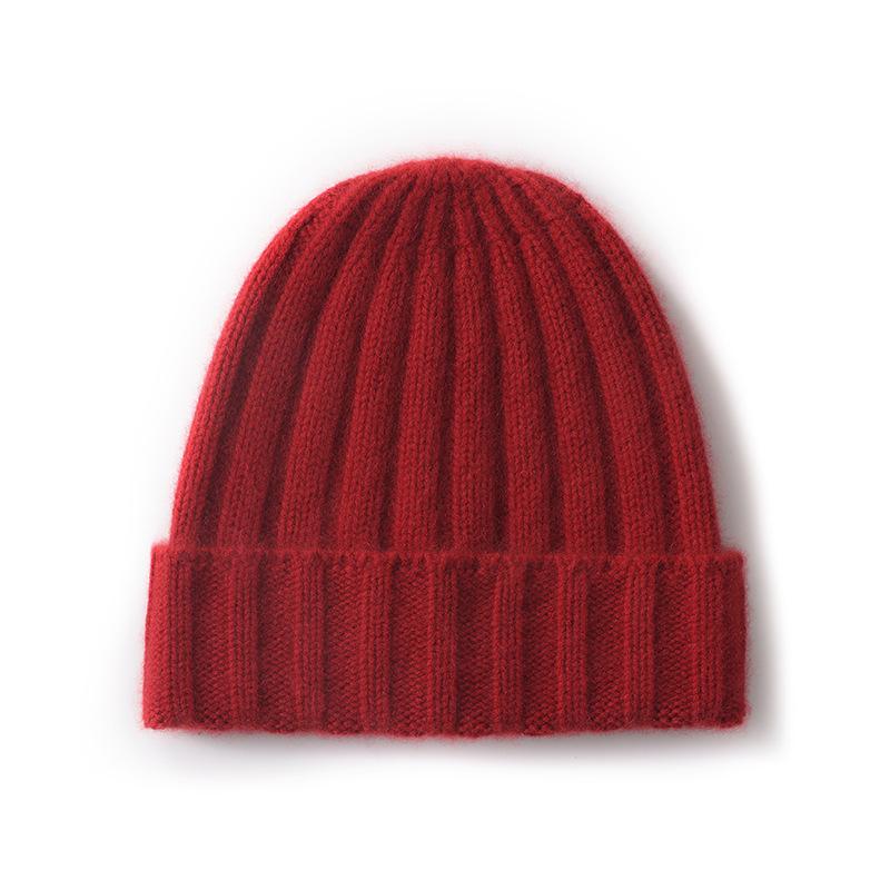 Cashmere Hat Autumn and Winter New Style Women's Fashion Casual Ear Protection Pile Hat Beanie Solid Color Knitted Hat