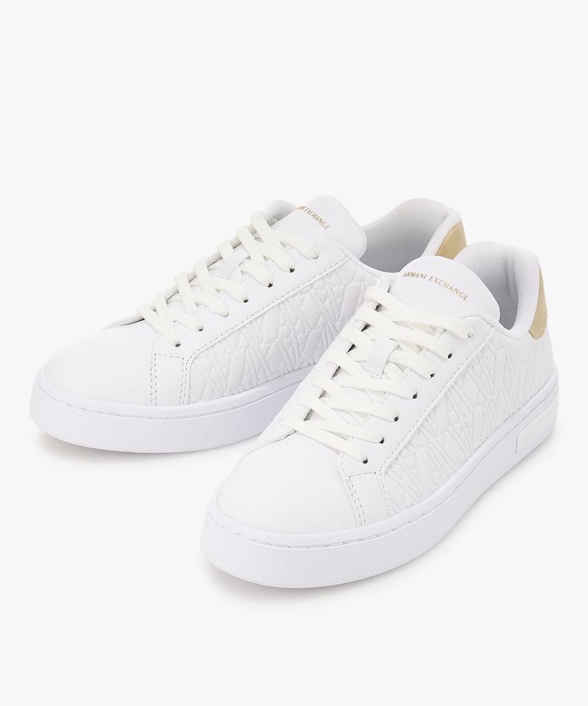 Armani Exchange Women'S Metal Patch Logo Pattern Sneakers _Off White_A426175501