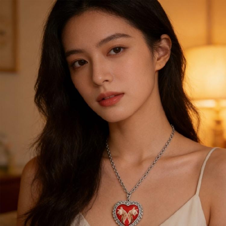 Fashionable 81Cm Long Necklace Designed With Cats And Dog Charm Great For Casual Outings