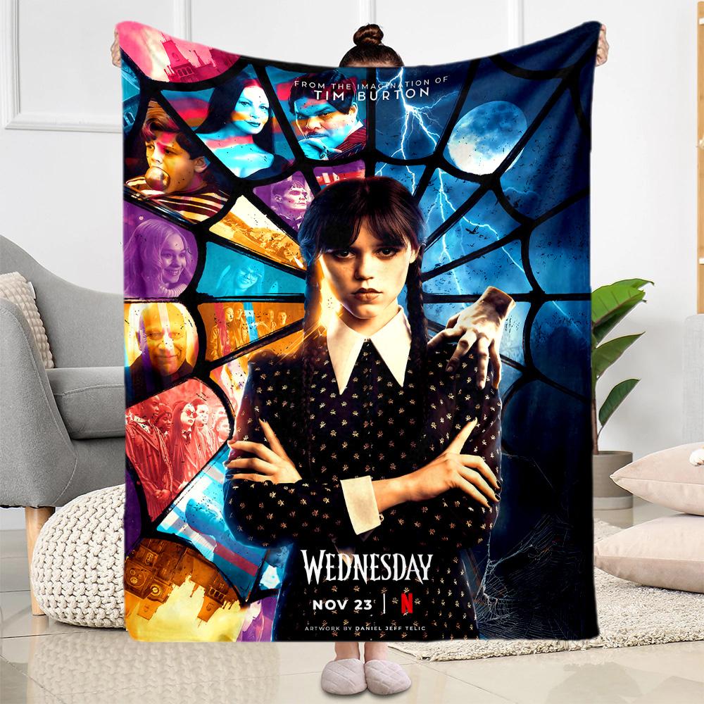 Wednesday Addams Clockwork Blanket Suitable for sofas,travel, living rooms also a good gift for friends and family Suitable for all seasons.