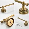 Antique Brass 2pc Bathroom Accessories Set, Bronze Dispenser Towel Rod and Toilet Paper Holder for Bathroom Wall Mounted