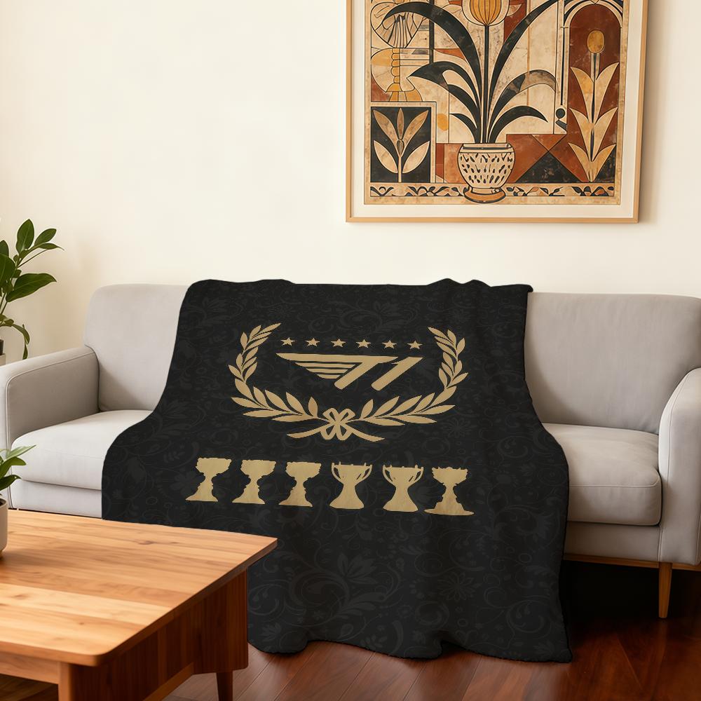 

T1 Six Star 2025 Global Champion Blanket Super Warm Comfortable Plush Throw Blanket Child Home Sofa Bedroom Gift 30x40in