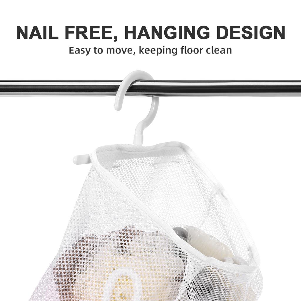 NEW Laundry Basket Versatile Clothespin Bag Fruit Holder Home Storage Washable Hanging With Hook Peg Bags Laundry Storage Net