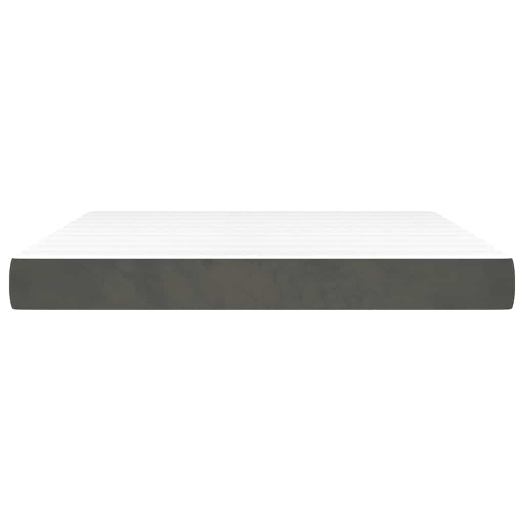 Pocket Spring Mattress Medium Firm Dark Grey 160 x 210 x 20 cm Velvet