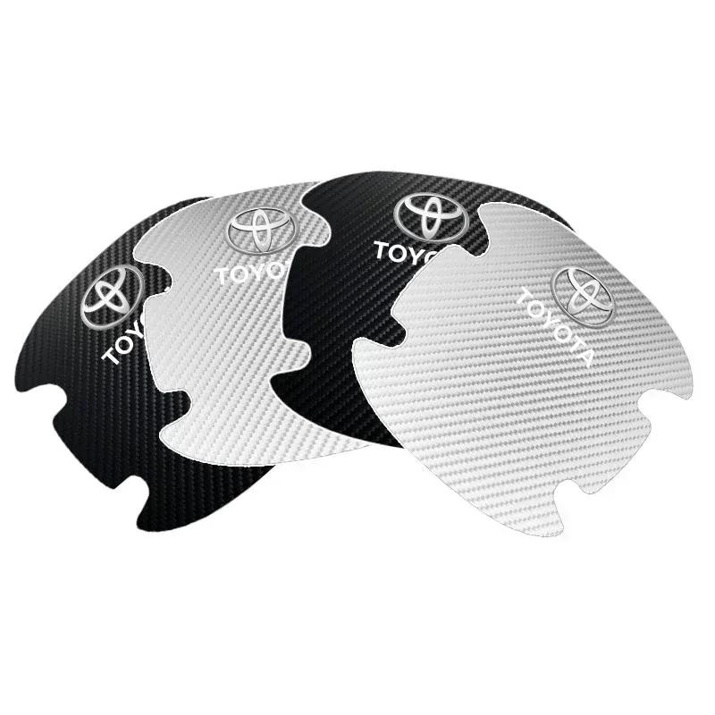 4 stk/sett Bil Dørhåndtak Anti-ripe Klistremerke Karbonfiber For Toyota TRD RAV4 Avensis Yaris Levin Reiz Crown Vios Tilbehør
