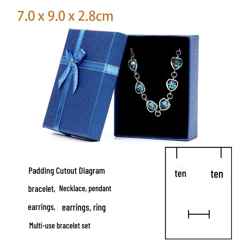 Gold-Edged Jewelry Gift Box: 7x9x2.8 Necklace Packaging