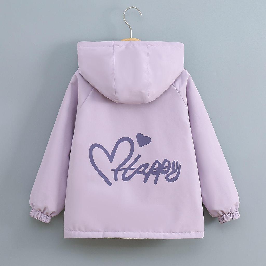 Girls' Double-Sided Fleece Jacket for Spring & Autumn 2025 - New Loose Children’s Windbreaker