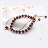 Natural Garnet Bracelet for Women with Pearl and Tourmaline In Forest Style14k Gold-plated Crystal Bead Bracelet with Niche Design