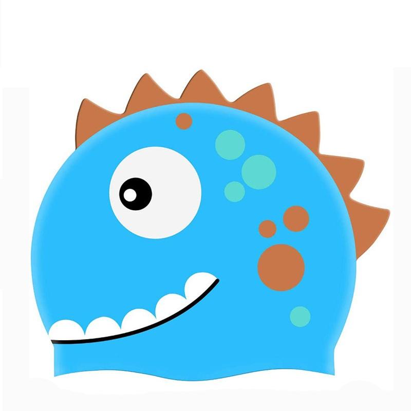 Nieuwe Nieuwe Cartoon Siliconen Zwemmuts Waterdicht Dinosaurus Lang Haar Sport Zwembad Hoed Volwassenen Kinderen Elastische Zwemmuts