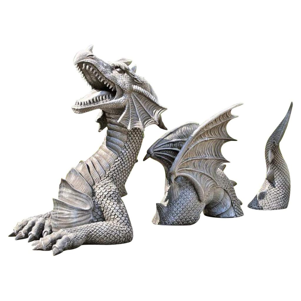 Buy Gothic Dragon Statues Fantasy Animal Dragon Figures Art Garden ...