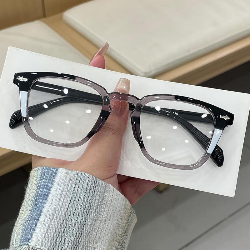 Square Shape Eyeglass Frames Women Rivets Decoration Anti Blue Light Men Glasses Campus Style Glasses Women