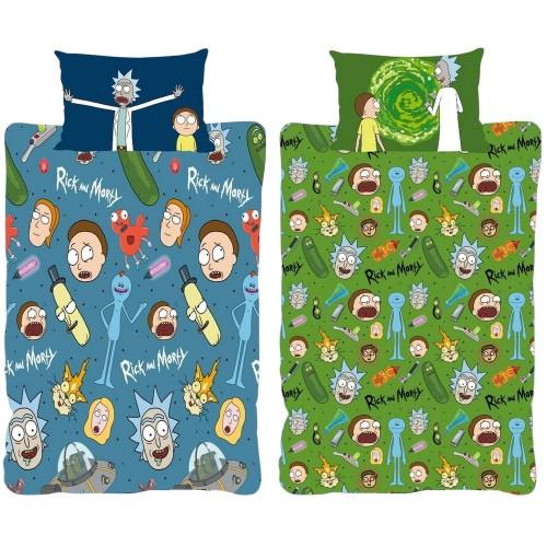 Rick And Morty Portals Pickle Characters Reversible Duvet Set