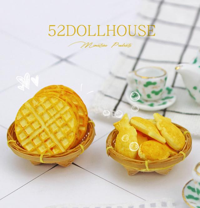 1/6 1/12 Doll House Simulation Miniature Mini Waffle Taiyaki Model Decor