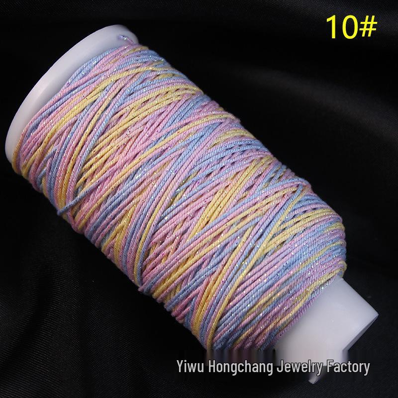 Variegated Hand-Spun Cotton Necklace & Bracelet Rope with Gold Tibetan Starry Sky Gradient